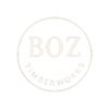 BOZ Timberworks logo on a black background